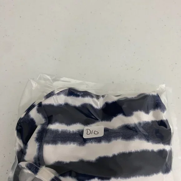 Athleta Wave Break One Piece Swimsuit Tie Dye Womens Medium Blue Cutout Knot - Picture 8 of 8